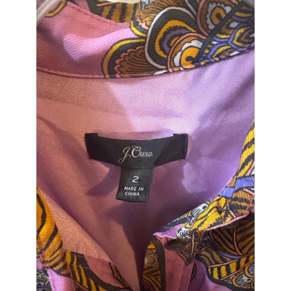 J. Crew Tie-waist short-sleeve shirtdress in tiger floral size xs - Picture 3 of 4